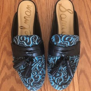 Sam Edelman Black and blue mule
